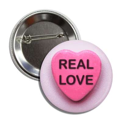 real love valentines candy pink heart button