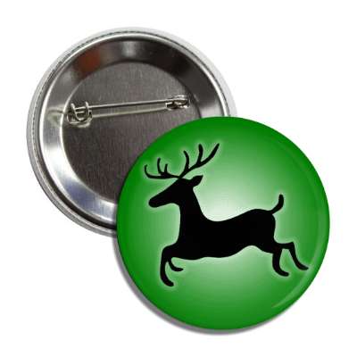 reindeer silhouette green button