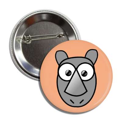 rhino cute cartoon button