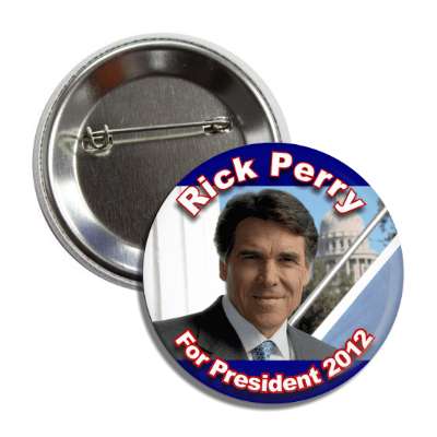 rick perry for president 2012 face white house button