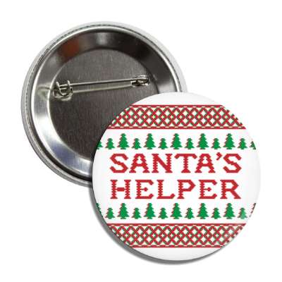 santas helper white bad sweater button