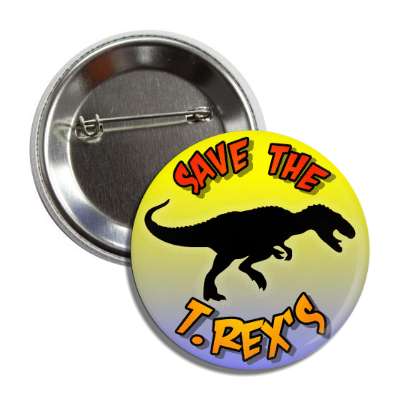 save the t rex dinosaur silhouette button