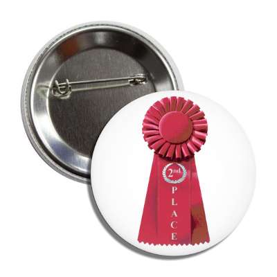 second place ribbon red button