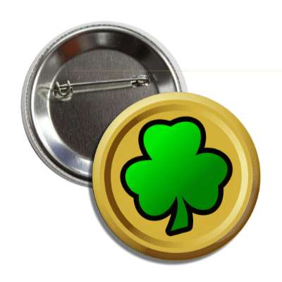 shamrock gold coin button