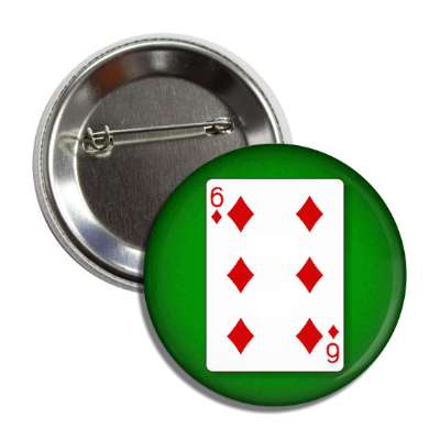 six of diamonds playing card button