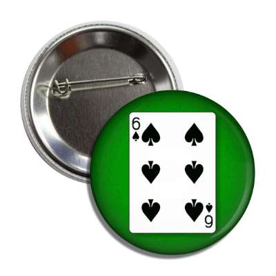 six of spades playing card button