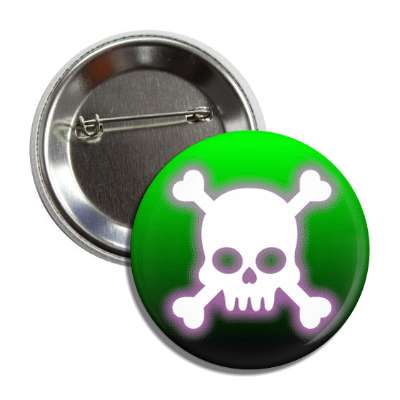 skull crossbones purple shadow green button