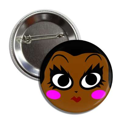 smile face cute woman makeup button
