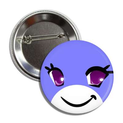 smile face dolphin cute button