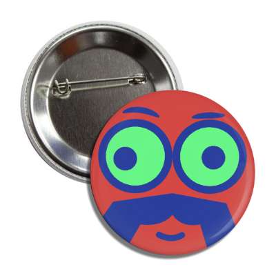 smile face handlebar mustache dazed button