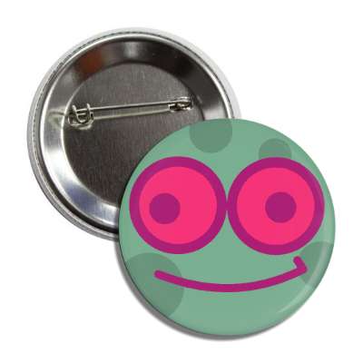 smile face large polkadot pink eyes button