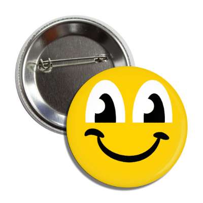 smile face open eyes happy button