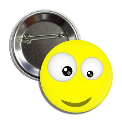 smile face yellow looking down button