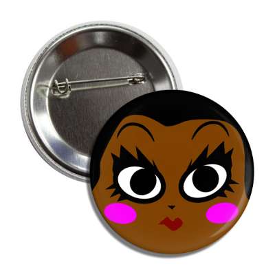 smiley cute woman makeup button