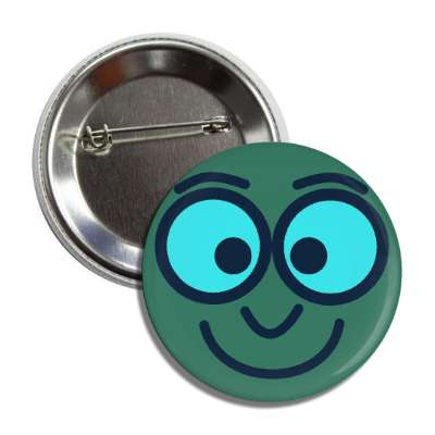 smiley green aqua friendly button