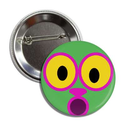 smiley green mouth open animal nose button