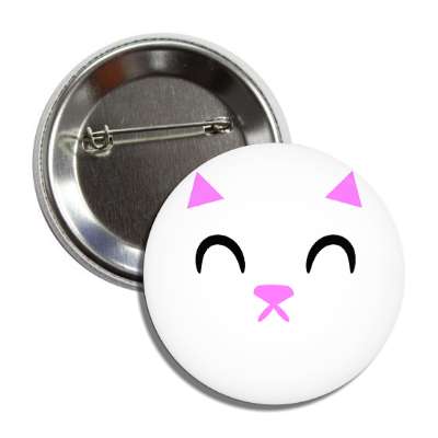 smiley kitten anime cartoon button