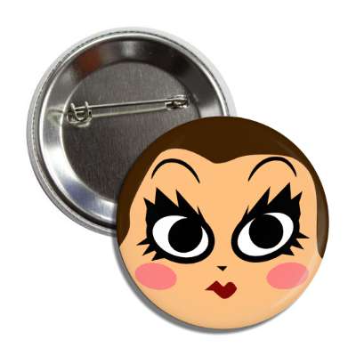 smiley pretty cute girl makeup button