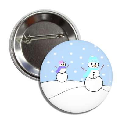 snowmen outside snowing button