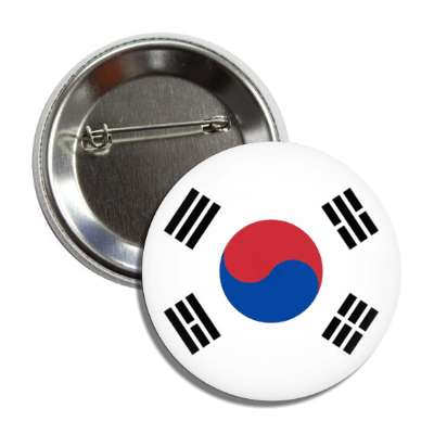 south korean korea flag country button