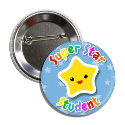 superstar student cute smile face soft star button