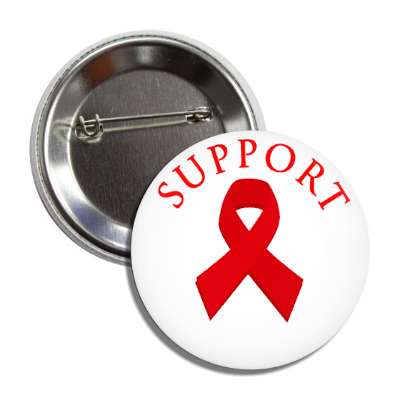 support red aids awareness ribbon button