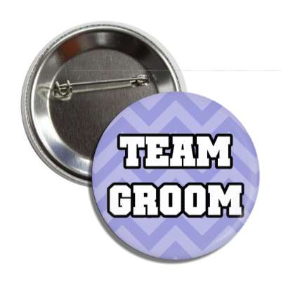 team groom chevron pattern blue block white button