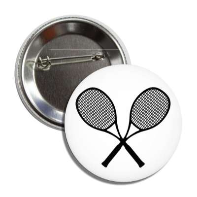 tennis rackets black white crossed button