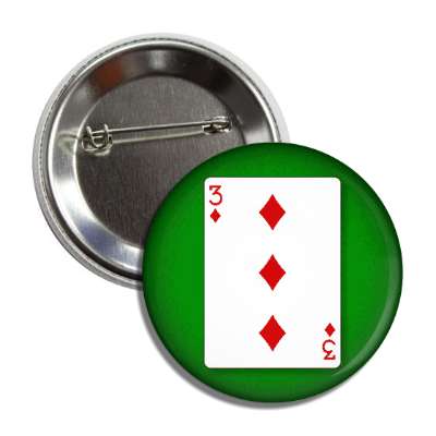 three of diamonds playing card button