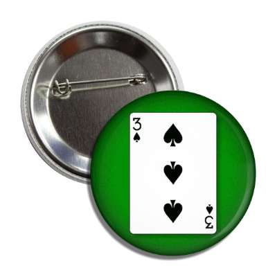 three of spades playing card button