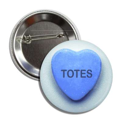 totes blue valentines day heart candy button