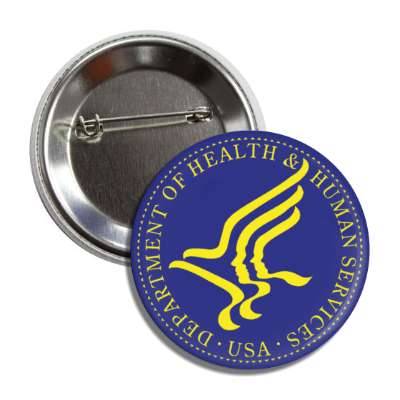 usa department of health blue yellow logo button