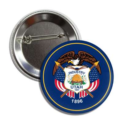 utah state flag usa button