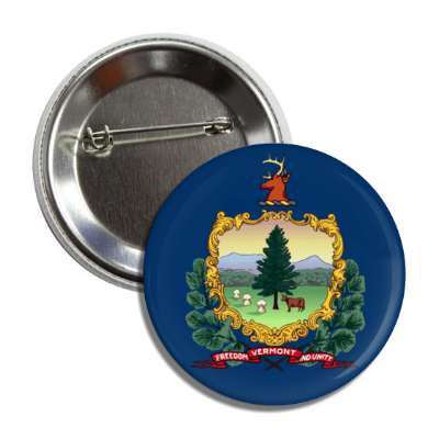 vermont state flag usa button