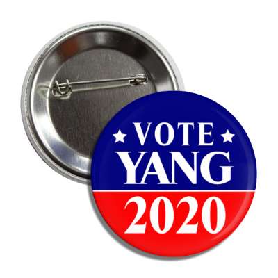vote andrew yang president 2020 red blue line button