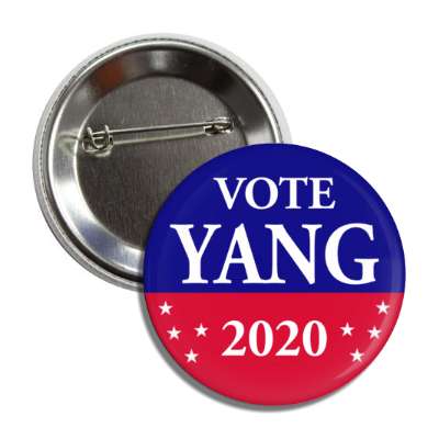 vote andrew yang president 2020 red blue stars button