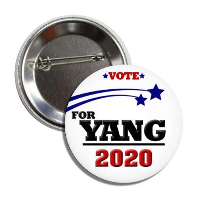 vote andrew yang president 2020 stars white button