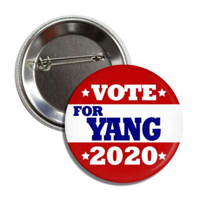 vote andrew yang president 2020 top bottom red middle white button