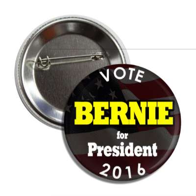 vote bernie 2016 dark american flag button
