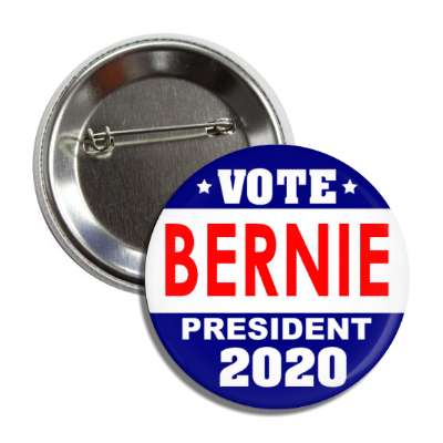 vote bernie president 2020 dark blue top bottom middle white button