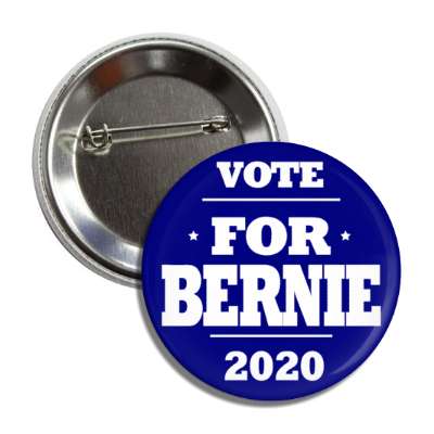 vote bernie president 2020 dark blue button