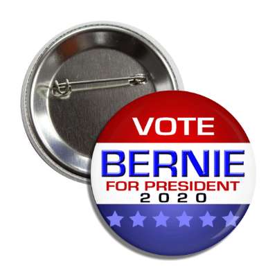 vote bernie president 2020 modern red white blue button
