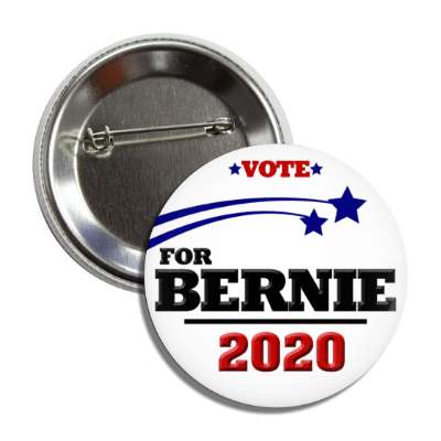 vote bernie president 2020 stars white button
