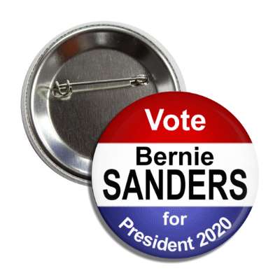 vote bernie sanders president 2020 red white blue classic button
