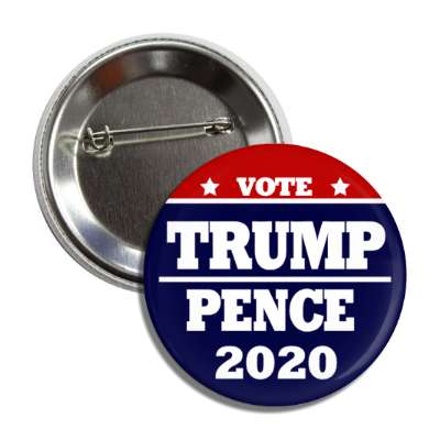 vote donald trump michael pence 2020 red top dark blue bottom button