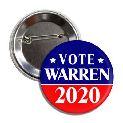 vote elizabeth warren president 2020 blue red line button