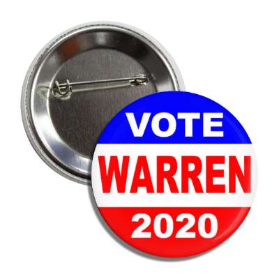 vote elizabeth warren president 2020 classic red white blue button
