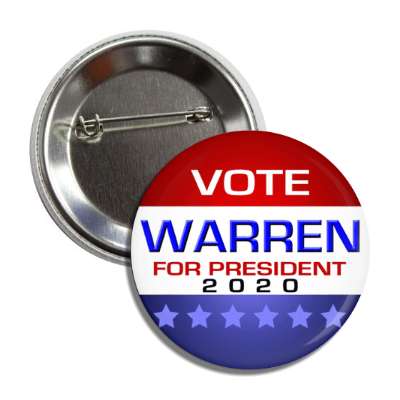 vote elizabeth warren president 2020 modern red white blue button