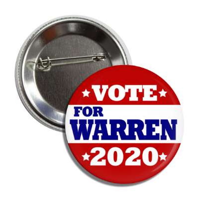 vote elizabeth warren president 2020 red top bottom middle white button