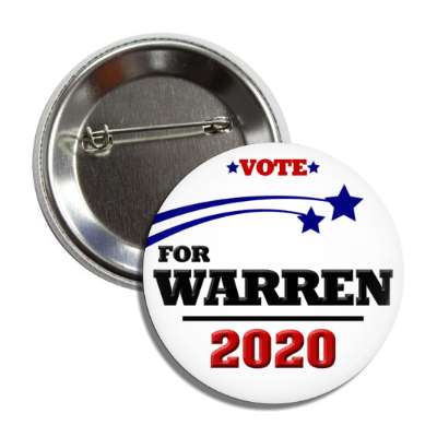 vote elizabeth warren president 2020 stars white button